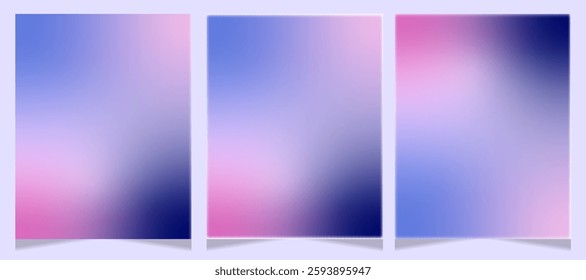 Blue Purple White Gradient Blurred with Grainy Noise Texture Background, for art product design, social media, trendy,vintage,brochure,banner