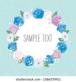 Blue, purple and white rose frame
Can be used as photo frame or copy space