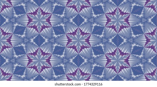 Patrón de copos de nieve de invierno azul y púrpura.