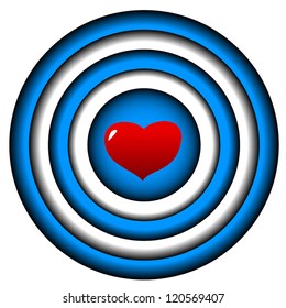 The blue purpose with red heart in the center