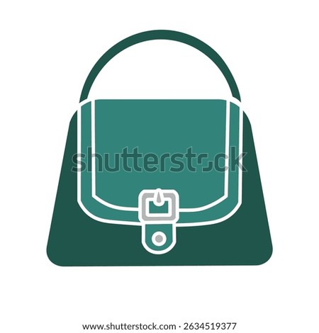 Blue purse handbag vector illustration, cute blue ladies bag flat icon design, isolated on white background, hand bag clip art, bag clip art
