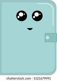 Blue purse, illustration, vector on white background.