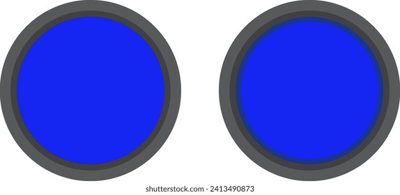 Blue push button, Push Button illustration for industry.
