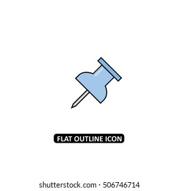 Blue push pin icon 