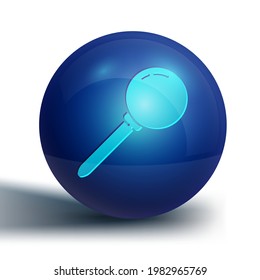 Blue Push pin icon isolated on white background. Thumbtacks sign. Blue circle button. Vector Illustration