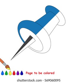 The Blue Pushpin, the coloring book to educate preschool kids with easy gaming level, the kid educational game to color the colorless half by sample.
