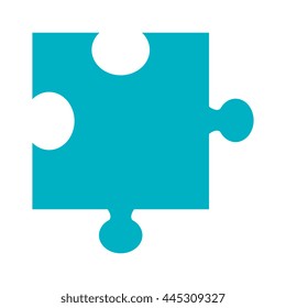 blue puzzle piece over isolated background, vector illustration