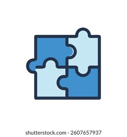 Blue Puzzle Pieces, Teamwork, Strategy, Business, Connection, Solution