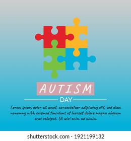 Blue puzzle pieces of world autism day social media free vector square banner