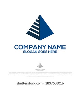 Blue Pyramid tax and finance logo template, good for accounting consultant logo vector