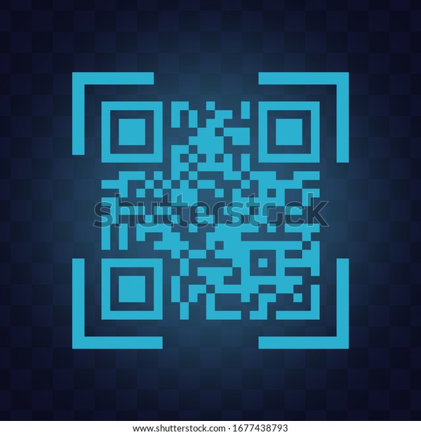 Blue Qr Code Scanning Vector Icon Stock Vector (Royalty Free ...