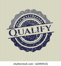 Blue Qualify distressed rubber grunge texture seal