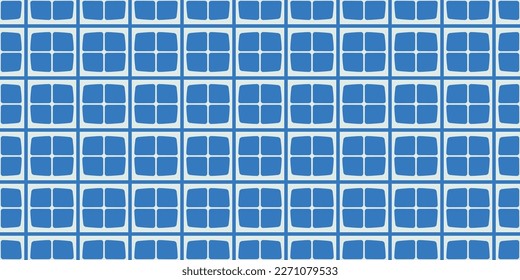 Blue quarters that make up a repeating tile. Print for interior and design, pillows, notebooks, textiles, wallpaper, packaging.
