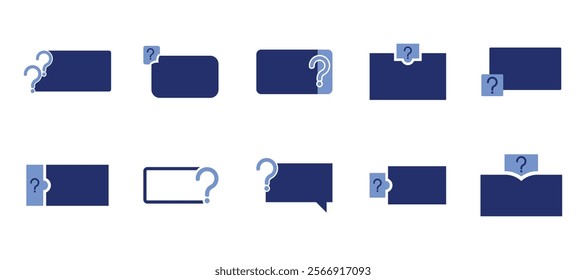 blue question box vector pack