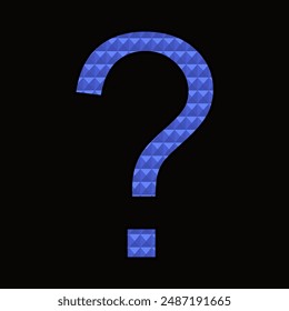 blue question icon pyramid design on black