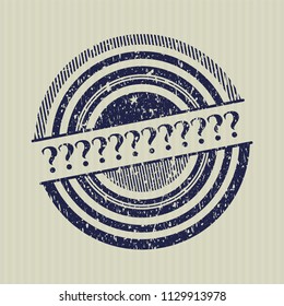 Blue Question Mark distress rubber texture