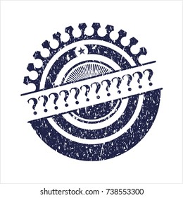 Blue Question Mark distress rubber seal
