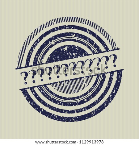 Blue Question Mark distress rubber texture