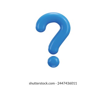 blue question mark icon 3d rendering vector illustration