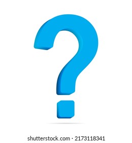 Blue question mark isolated on white background vector.