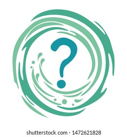 Blue question mark poster. Vector Illustration