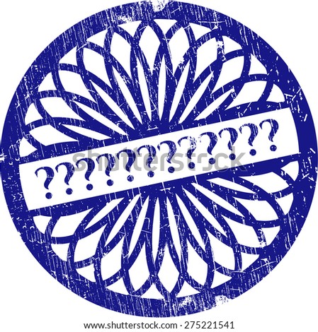 Blue question mark rubber seal