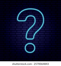 blue question mark symbol on wall vector illustration