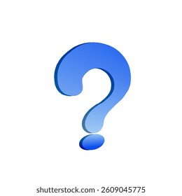 blue question mark symbol without background