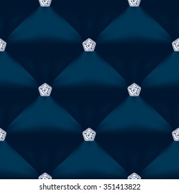 Blue Quilted Seamless Vector Pattern. Vector background made with gradient mesh. Great for luxury and VIP projects.