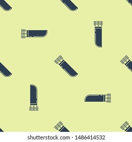 Blue Quiver with arrows icon isolated seamless pattern on yellow background.  Vector Illustration