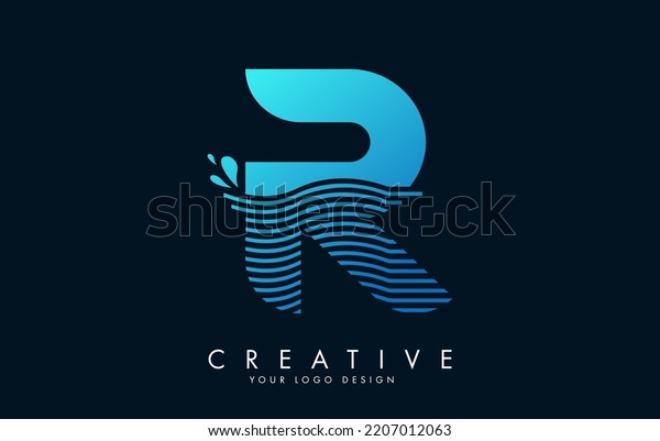 Blue R Letter Logo Waves Water Stock Vector (Royalty Free) 2207012063 ...