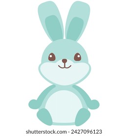 blue rabbit cartoon character Vector illustration
