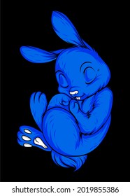 EIN BLAUER-RABBIT IN DER KÜRZUNG 