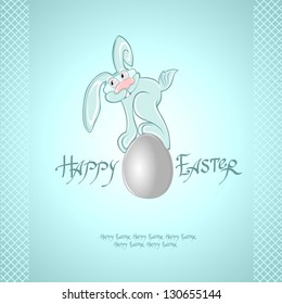 blue rabbit easter background