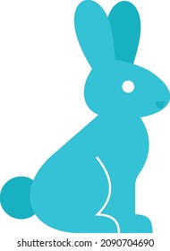 Blue Rabbit Vector Design for Icon or Logo
