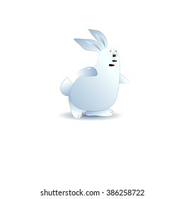  blue rabbit, vector. Funny rabbit on a white background
