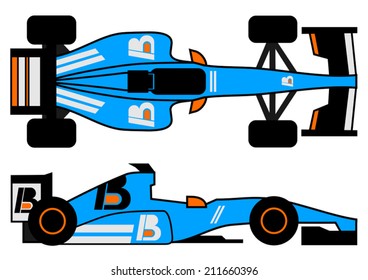 Blue racing car