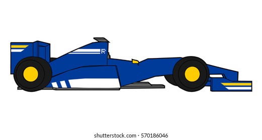 Blue racing car design