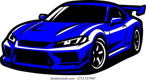 Vector de ilustración de coche de carreras azul