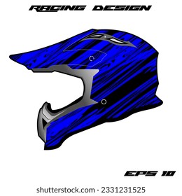 blue racing helmet wrap sticker design and tril helmet