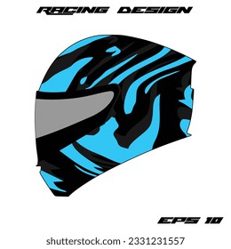 blue racing helmet wrap sticker design and tril helmet