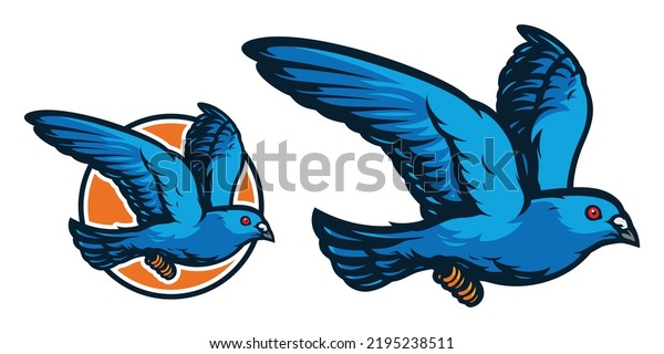 Blue racing pigeon\
illustration vector