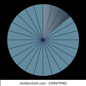 
blue radar on a black background