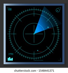 Blue radar screen. EPS10. Vector illustration for your design.