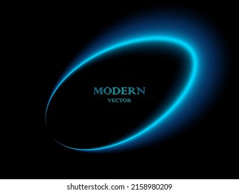 Blue radial light vector with black background for logo, text, cover, banner, poster, etc.