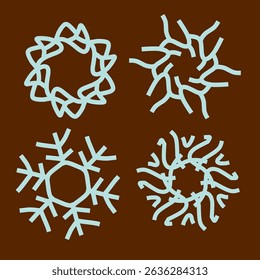 Blue Radial Motif on Brown Background