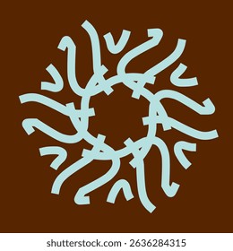 Blue Radial Motif on Brown Background
