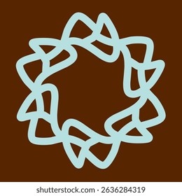 Blue Radial Motif on Brown Background