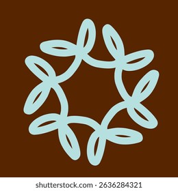Blue Radial Motif on Brown Background