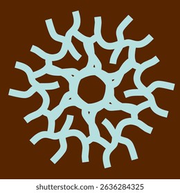 Blue Radial Motif on Brown Background
